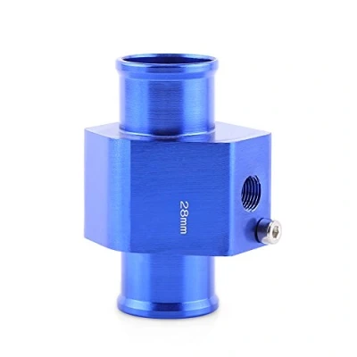 Imagen de Adaptador universal de manguito para sensor temperatura agua radiador, azul 26 mm, aluminio 40 mm