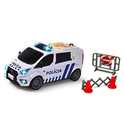 Imagen de Dickie Toys Furgón policía portuguesa de Juguete 28 cm, con luz y Sonido, Apertura Puertas traseras, A Partir 3 años (203715013027)