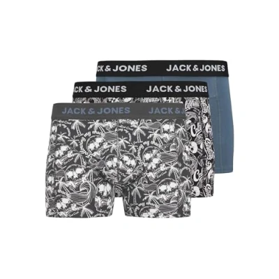 Imagen de Jack &amp; Jones Jacdamon Skull Trunks 3 PACK Culotte, Hombre, Talla: Large, Black/asphalt/oceanview