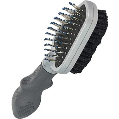 Imagen de FURminator cepillo doble para perros y gatos: 2 en 1 el cuidado del pelaje eliminar nudos, pelo suelto suciedad, gris