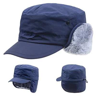 Imagen de Invierno Gorra cadete Militar cálido Trampero piloto Aviador Sombreros Orejeras Kent Orejas Visera esquí Caza Winter Cadet Trapper Hombre Hat
