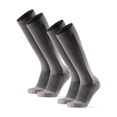 Imagen de DANISH ENDURANCE Calcetines de Compresión Mujer y Hombre, Deporte, Running, Recuperación, 1 2 pack, Gris/Nero 43 47