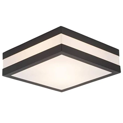 Imagen de BRILLIANT lamp Matteo aplique de exterior y plafón 29x29cm antracita / blanco 2x A60, E27, 11W, gf lámparas normales no especificadas. Clase protección IP: 44 a prueba salpicaduras Apto para LED