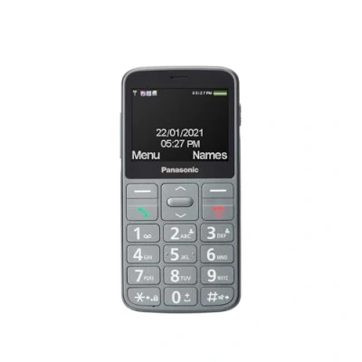 Imagen de Panasonic Teléfono Móvil de Fácil Uso KX TU160EXG Botón SOS, Teclas Grandes retroiluminadas, Compatibilidad Audífonos, Larga Duración, Bluetooth (Gris)