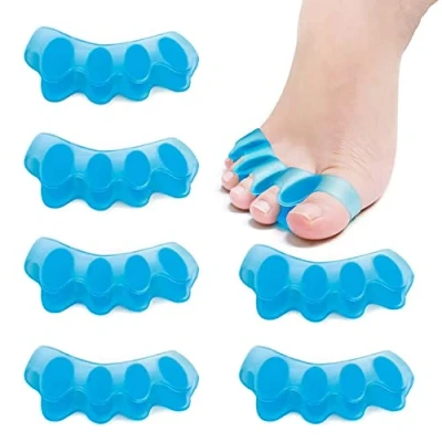 Imagen de 6 separadores de gel para los dedos pies, corrector juanetes hombre y mujer, endereza en martillo, superpuestos o garra