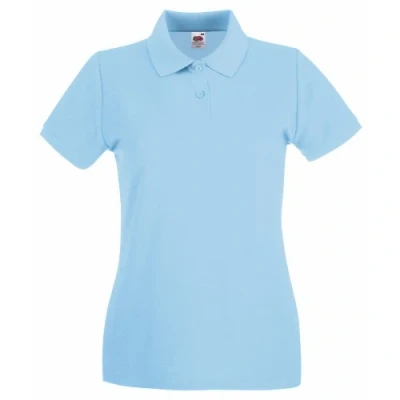 Imagen de Fruit of the Loom Polo de Manga Corta Premium Entallado para Mujer (Mediana (M)/Azul Cielo)