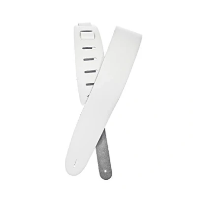 Imagen de D&#039;Addario Accessories Leather Guitar Strap Electric Strap, Acoustic &amp; Bass Classic Style White