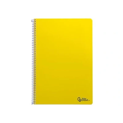 Imagen de Liderpapel Cuaderno espiral a4 smart tapa blanda 80h 75gr pauta 2,5mm con margen color amarillo