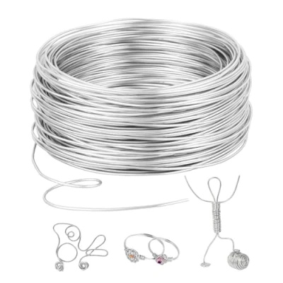 Imagen de Romon Alambre De Aluminio 2mm X 50 M, Manualidades Artesanal Aluminio, Flexible Para Joyeria DIY Hacer Joyas