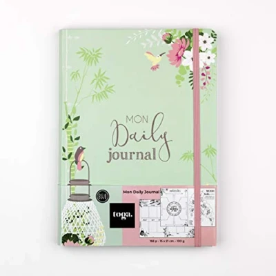 Imagen de DRAEGER PARIS 1886 Cuaderno para método bullet journal, con flores, papel, verde, A5