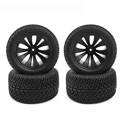 Imagen de Ferleiss 4 unids 90mm neumáticos de goma rueda para 144001 124019 12428 104001 16889 SG1601 RC Car Upgrade Parts