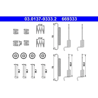 Imagen de ATE 03.0137 9333.2 Juego de accesorios, zapatas freno estacionamiento KIA: Sportage III