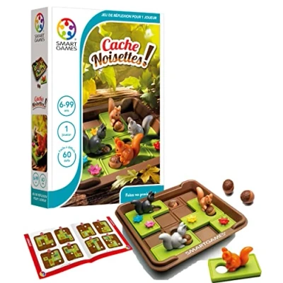Imagen de SmartGames Cache Noisettes Puzzle y Juego de Lógica Mantén tus provisiones A salvo 60 Desafíos Niveles Diferentes 1 Jugador partir 6 Años