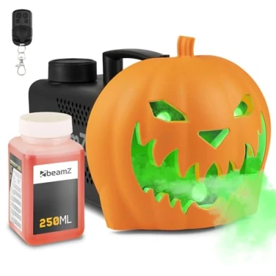 Imagen de Beamz S553l máquina de Humo decoración Halloween con Cabeza Calabaza LED, 550w 250mL líquido, Calabaza, 16 Colores Efecto luz, Sonido, Mini