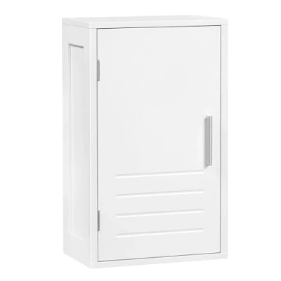 Imagen de EUGAD Armario Baño para Pared, Colgante de Almacenamiento, Estrecho con Puerta y Estante Ajustable, Gabinete Pared Cocina, Mueble Blanco, 30x18,5x50 cm