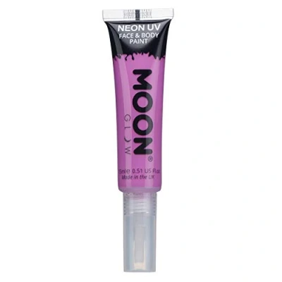 Imagen de Moon Glow Pintura facial y corporal UV neón con aplicador de brocha 15 ml Morado intenso
