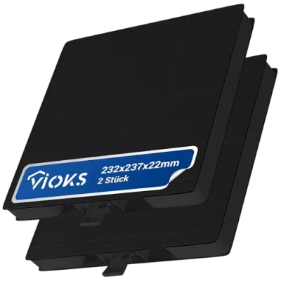 Imagen de VIOKS 2 filtros de carbón activo para campana extractora, 232 x 237 22 mm, repuesto Bosch DHZ5326 11026769 00705431 LZ53251 Z5101X1 Filtro carbono campanas cocina Neff