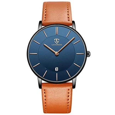 Imagen de BEN NEVIS Reloj Hombre,Relojes Analogicos Cuarzo Hombre,Reloj Ultra Delgado,con Carcasa Ultrafina,Visualización de la Fecha,Correa Cuero,Elegante y Clásico Pulsera Moda,Regalo Hombres