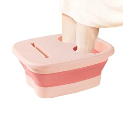Imagen de cubeta de SPA para pies, Cubo Masaje pies SPA, aliviar el estrés, Plegable, Grande remojar los Bandeja Plegable baño