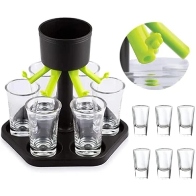 Imagen de HITNEXT 6 dispensador de chupitos plástico y soporte, chupito chupito, vaso vasos para bebidas cerveza