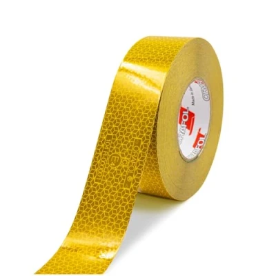 Imagen de Finest Folia Orafol VC104+ Rigid Grade Cinta reflectante de 50 mm para remolques, camiones, semirremolques, marcación advertencia, resistente a la intemperie (amarillo, 3 metros)