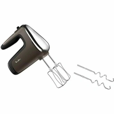 Imagen de Moulinex Powermix Silence Batidor, 600 W, Tecnología silenciosa, Variador de velocidad, Función turbo, 2 látigos, ganchos amasadores, Pie mezclador acero inoxidable, Mini picadora HM653910