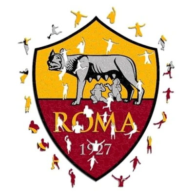 Imagen de AS Roma Logo Rompecabezas de Madera, Multicolor, Small (Iconic Puzzles 2024RLS)