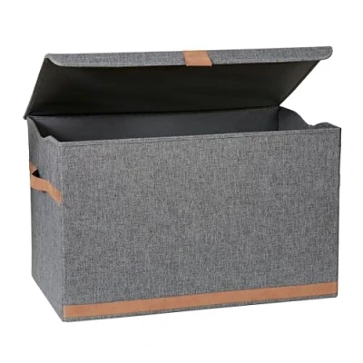 Imagen de LOVE !T STORE Baúl prémium extra grande con tapa. Caja organizadora funda de tela, 62 x 37,5 39 cm, fuerte reforzada MDF, color gris, 676621
