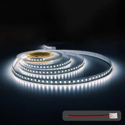 Imagen de illuburg 24V Tira LED 5m Blanco Frío 6000K 128LEDs/m 12W/m 7200lm SMD 2835 Regulable Strip Luces Autoadhesiva Iluminación Decorativa
