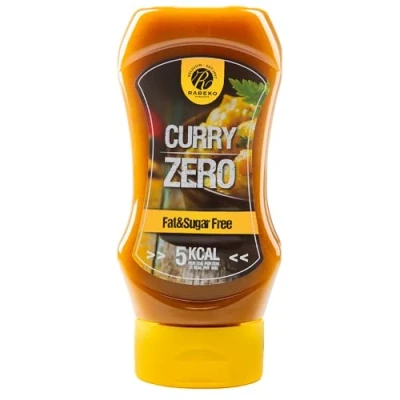 Imagen de Salsa Rabeko Zero Curry, 1 x 350 ml productos saludables bajos en carbohidratos con menos calorías y grasa para ensaladas, patatas fritas, hamburguesas sin gluten ni lactosa