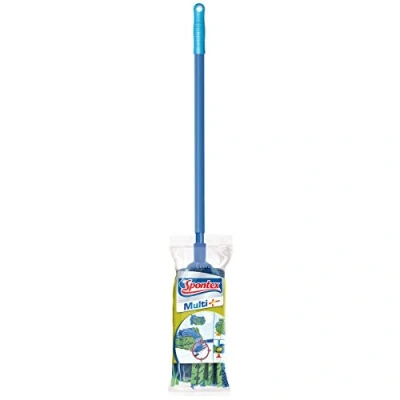 Imagen de SPONTEX Multi + Balai à Franges Super performant Bandes grattantes Non rayantes Anti saleté et résistantes Manche Télescopique 1