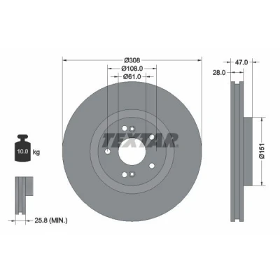 Imagen de TEXTAR PRO+ 92174005 Disco de freno RENAULT: LAGUNA 2, ESPACE 4, 2 Grandtour