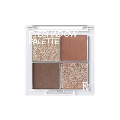 Imagen de FV Paleta De Sombras Ojos 4 Colores Alta Pigmentación, Mate Y Brillantes, Larga Duración, Fácil Difuminar Para Maquillaje Diario (Dark Brown)