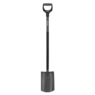 Imagen de Fiskars Pala de jardín, Redonda, para suelos blandos y poco pedregosos, Longitud: 125 cm, Acero al boro calidad, Gris/negro, Ergonomic, 1070640