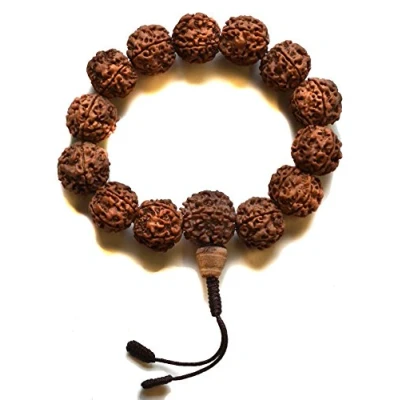 Imagen de BUDDHAFIGUREN Pulsera budista Rudraksha semillas de 17 mm ancho