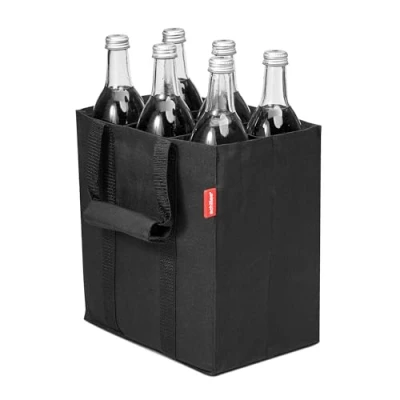 Imagen de achilles Bolsa para 6 Botellas de 1,5 litros, Transporte con separadores Botellas, la Compra Compartimentos, 25 cm x 18 27 Negro