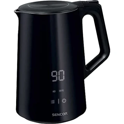 Imagen de Hervidor eléctrico a temperatura variable con luz LED interna, 1,5 L de capacidad, 2200 W, color negro