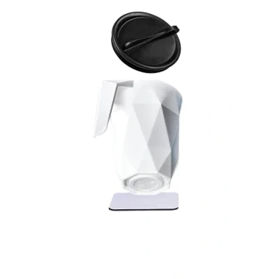 Imagen de silwy® vaso con mango de plástico TO GO incl. almohadilla metálica nano gel BLANCO