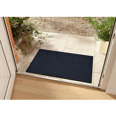 Imagen de HANSE Home Felpudo Lavable para Interiores y Exteriores, Color Liso, 40 x 60 cm, Negro