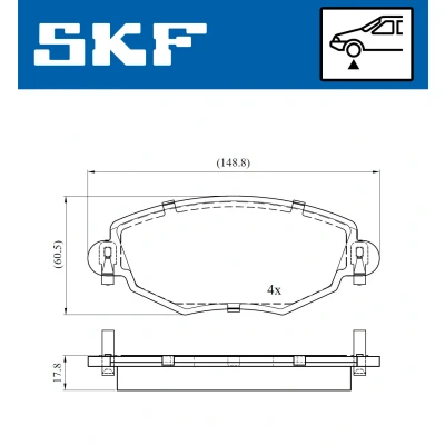 Imagen de SKF VKBP 80390 Juego de pastillas freno no preparado para indicador desgaste FORD: MONDEO 3