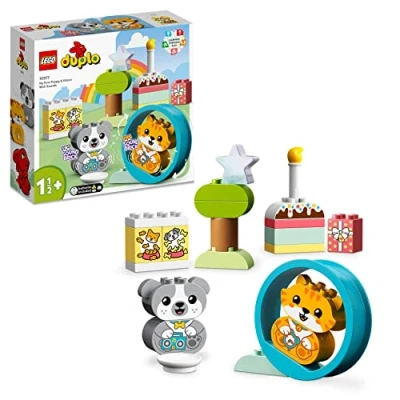 Imagen de LEGO 10977 Duplo Mis Primeros Cachorrito y Gatito con Sonidos, Animales de Juguete para Construir, Juego Educativo niños 1,5 años en Adelante