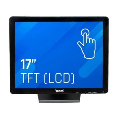 Imagen de iggual Monitor Táctil de 17&quot; Compat Aplicaciones TPV, Panel Resistivo 75Hz TFT LCD (4:3), SO: Wind XP hasta 11 MS Dos Linux, VESA 75x75mm, USB A+VGA+HDMI, 1.280x1.024 SXGA (383x315x72mm) MTL17C