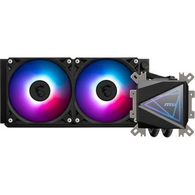 Imagen de MSI MAG CORELIQUID I240 AIO Refrigeración líquida, Colplate ampliada, ventiladores ARGB Blockhead y LDB, radiador de flujo dividido, Mystic Light, Compatible con Intel AMD