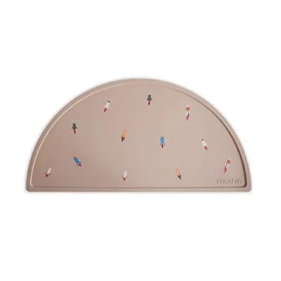 Imagen de Mushie Mantel Individual de Silicona para Niños Tapete Resistente a Las Manchas y Apto Lavavajillas Diseño Antideslizante Accesorio Durable Pequeños Niñas Rocket Ship