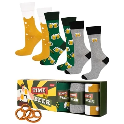 Imagen de soxo Sport Calcetines Hombre Divertidos Algodon Regalos Originales Regalo Hombres 40 45 Beer 3 Pares