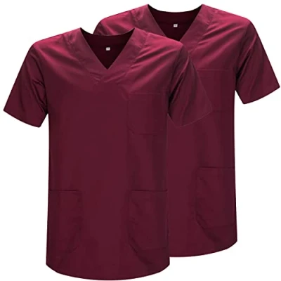 Imagen de MISEMIYA Pack 2 Pcs Casaca Sanitario Unisex Uniformes Sanitarios Uniforme MEDICOS Ref.817 * XS, Granate 21