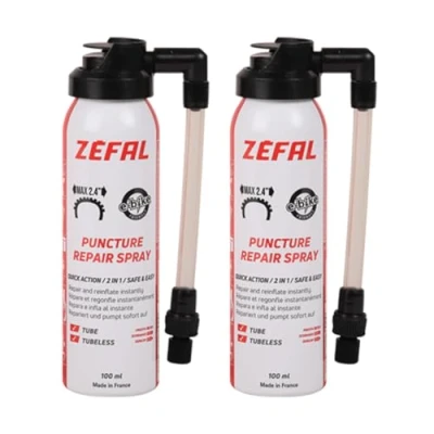 Imagen de ZEFAL Pack Repair Spray Bomba Antipinchazos Bicicleta y Reparación 2 Botellas de 100ml