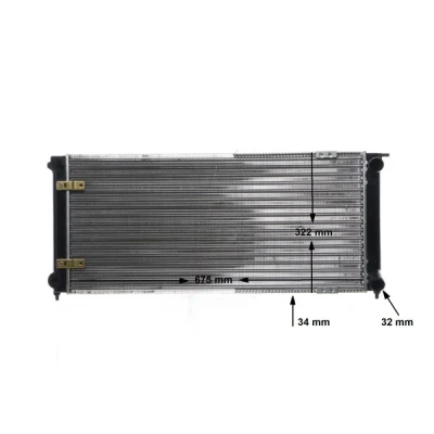 Imagen de MAHLE ORIGINAL CR 341 000S Radiador, refrigeración del motor para vehículos con climatizador 675 322 34 Aletas unidas mecánicamente