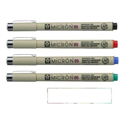 Imagen de PIGMA MICRON Sakura 05 lote de 3 colores, rojo, verde, azul + negro