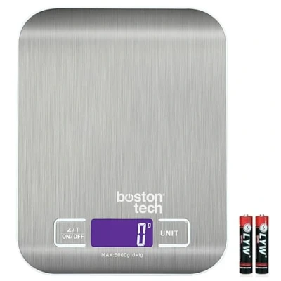 Imagen de Báscula de Cocina Digital HK105. Balanza Alta Precisión en Acero Inoxidable, Impermeable. Capacidad 5 KG. Pantalla LCD. Multifuncional con Baterías Incluidas. Función Tara. Recetario Descargable